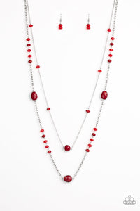 Dazzle the Crowd Necklace__Red