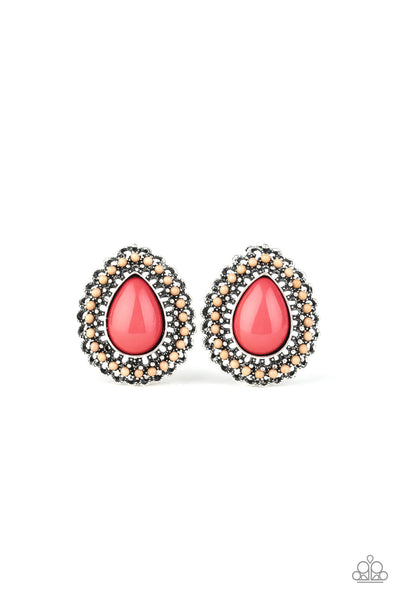 Beaded Blast Earrings__Pink