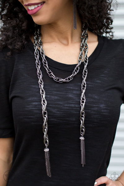 SCARFed For Attention Necklace__Blockbuster__Gunmetal