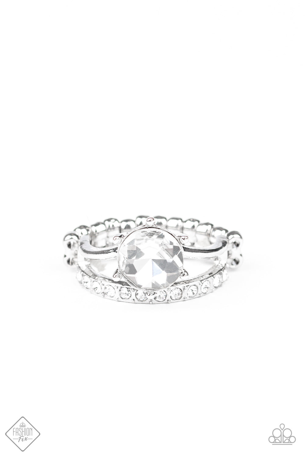 Center Stage Shimmer Ring__White