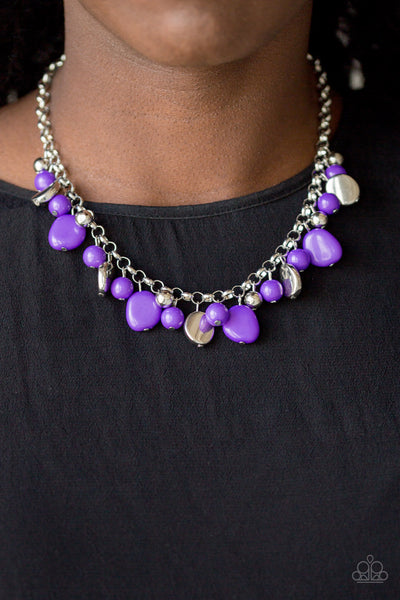 Flirtatiously Florida Necklace__Purple