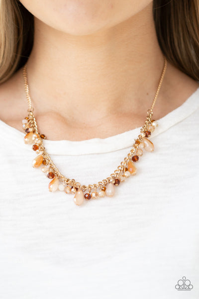 Courageously Catwalk Necklace__Gold__Brown