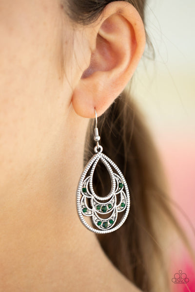 Malibu Macrame Earrings__Green