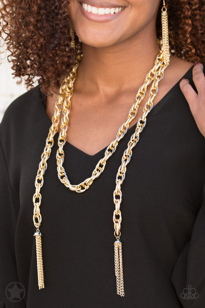 SCARFed For Attention Necklace__Blockbuster__Gold