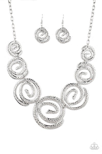 Statement Swirl Necklace__Silver