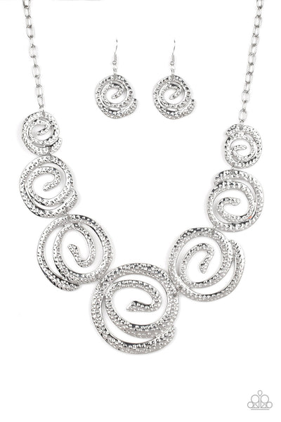 Statement Swirl Necklace__Silver