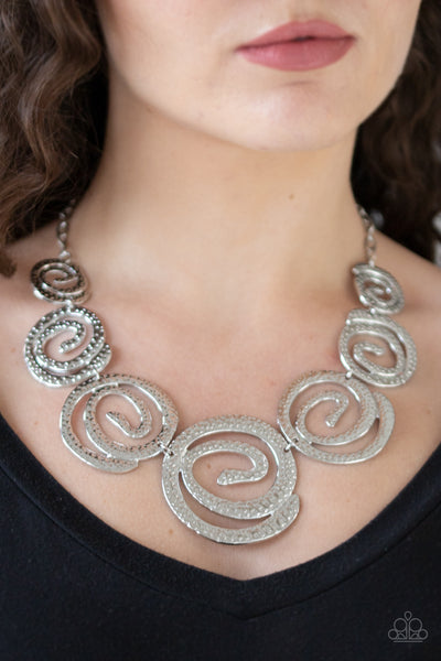 Statement Swirl Necklace__Silver