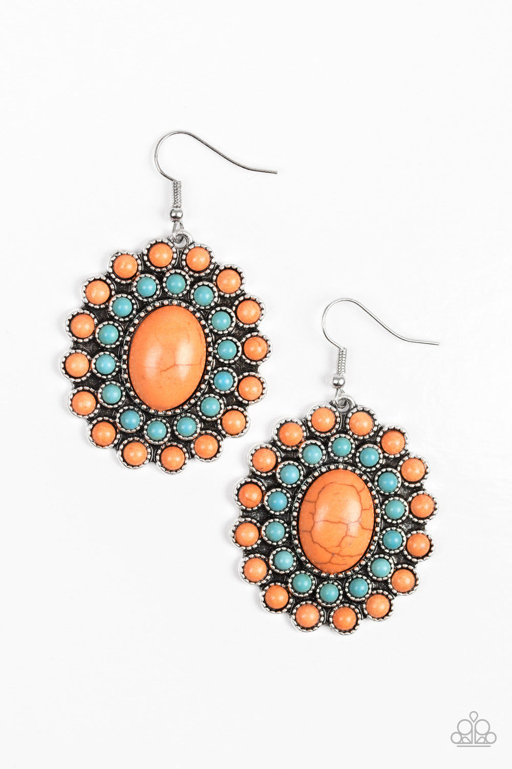 Stone Solstice Earrings__Orange__Multi