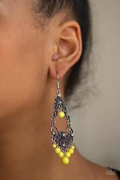 Colorfully Cabaret Earrings__Yellow