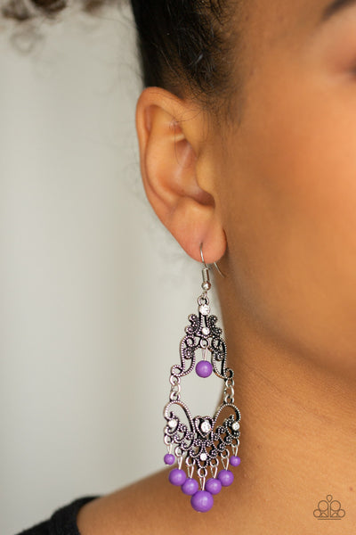 Colorfully Cabaret Earrings__Purple