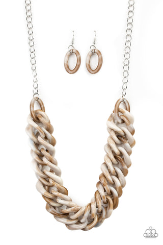 Comin' In Haute Necklace__Brown