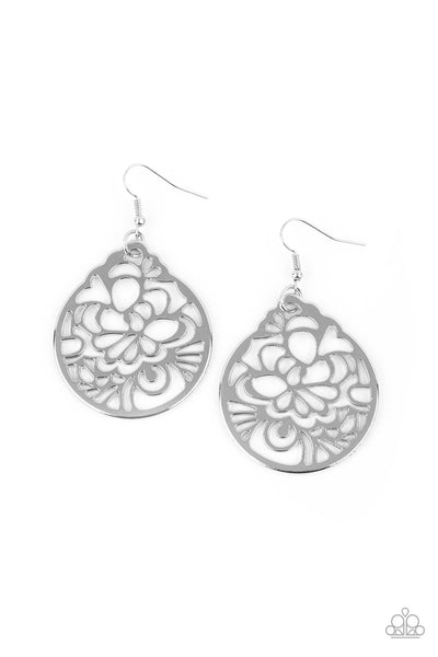 Garden Mosaic Earrings__Silver