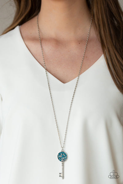 Key Keepsake Necklace__Blue