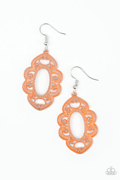 Mantras And Mandalas Earrings__Orange