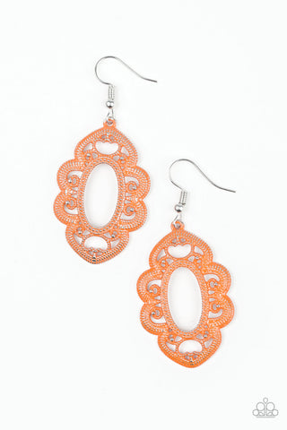 Mantras And Mandalas Earrings__Orange