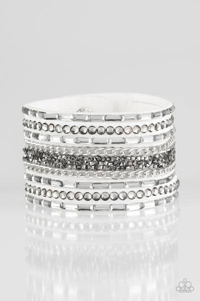 Rhinestone Rumble Bracelet__White