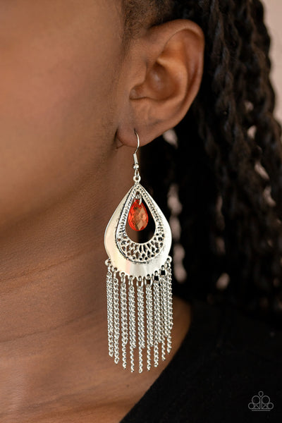 Scattered Storms Earrings__Red