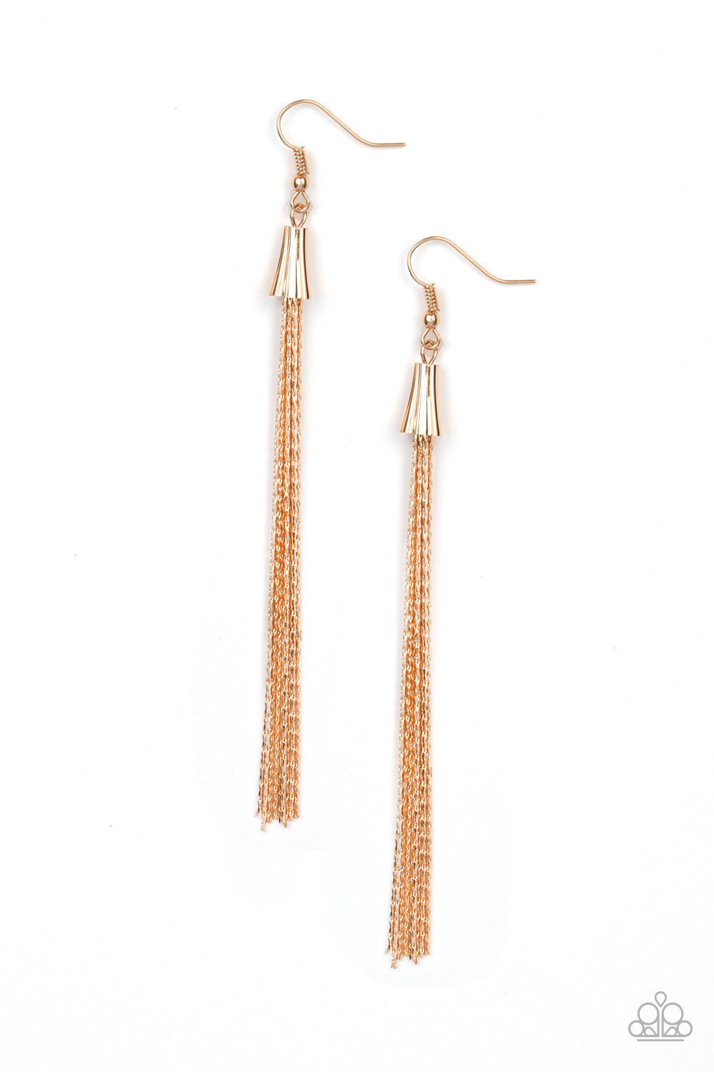 Shimmery Streamers Earrings__Gold