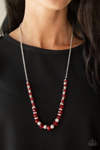 Stratosphere Sparkle Necklace__Red