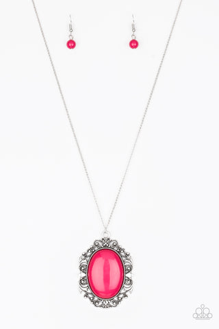 Vintage Vanity Necklace__Pink