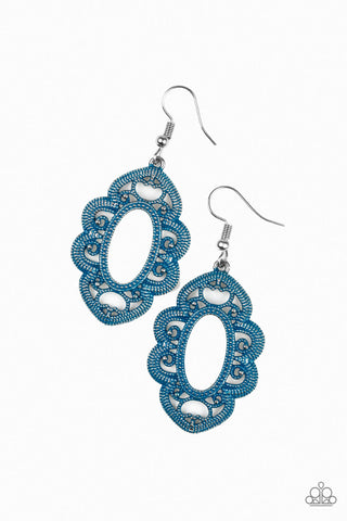 Mantras And Mandalas Earrings__Blue