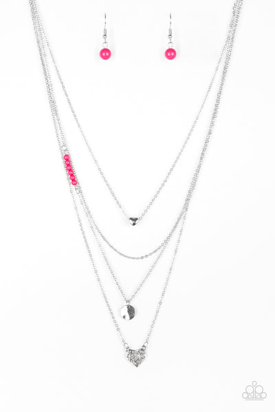 Gypsy Heart Necklace__Pink