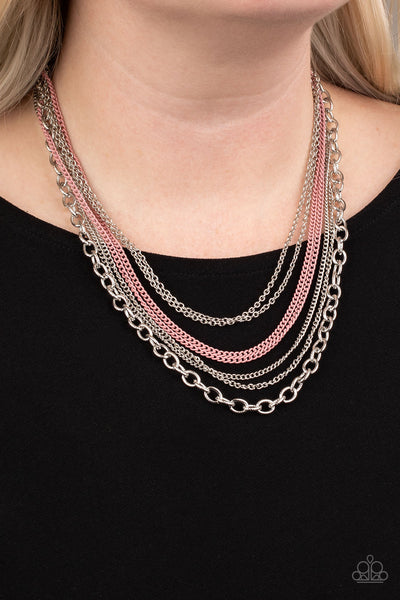 Intensely Industrial Necklace__Pink