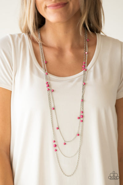 Laying The Groundwork Necklace__Pink