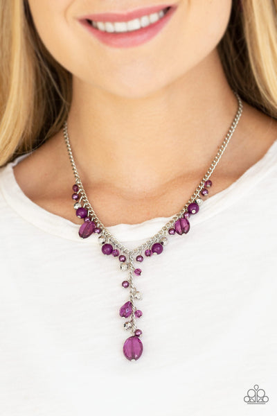 Crystal Couture Necklace__Purple