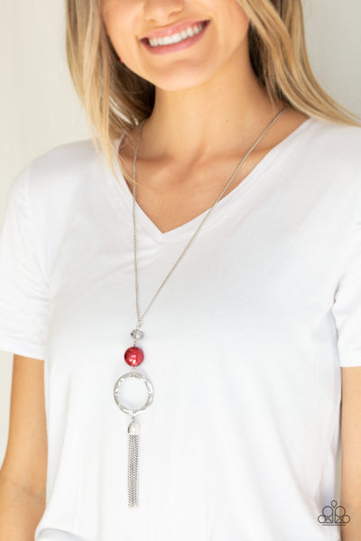 Bold Balancing Act Necklace__Red