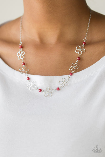 Always Abloom Necklace__Red