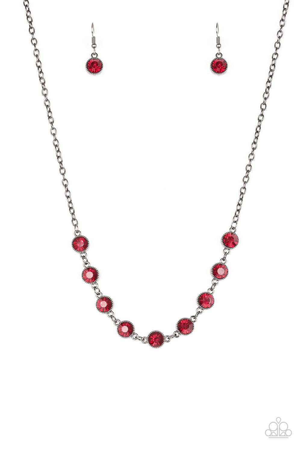 Starlit Socials Necklace__Red