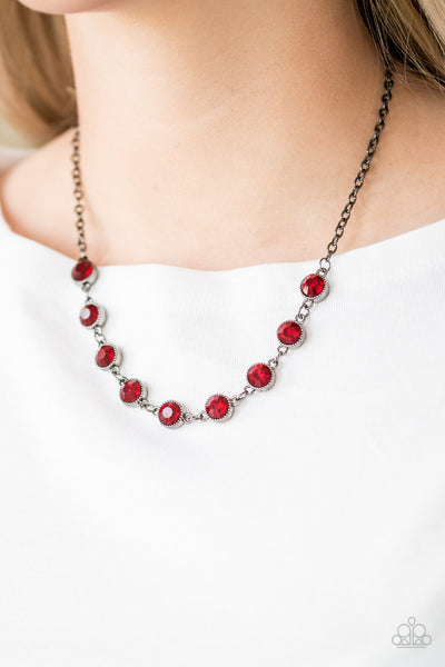 Starlit Socials Necklace__Red