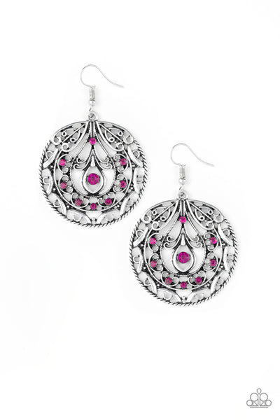 Choose To Sparkle Pink Earrings__Pink