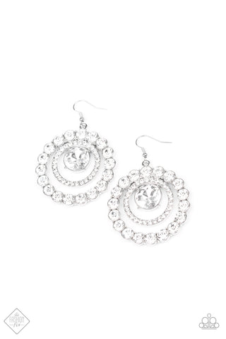 Glitzy Gamble Earrings__White