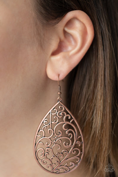 Grapevine Grandeur Earrings__Copper