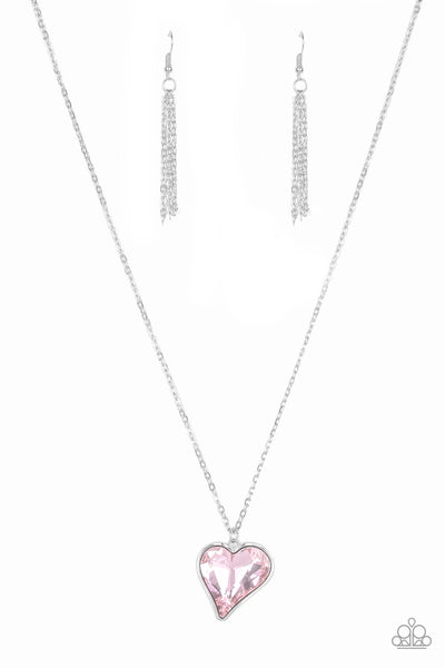 Heart Flutter Necklace__Pink