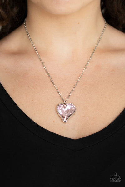 Heart Flutter Necklace__Pink