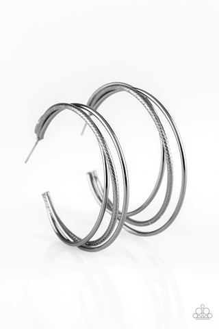 Jumpin' Through Hoops Earrings__Black