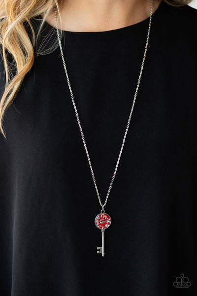 Key Keepsake Necklace__Red