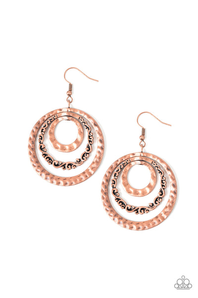 Out of Control Shimmer Earrings__Copper