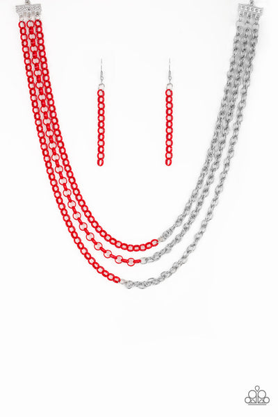 Turn Up The Volume Necklace__Red