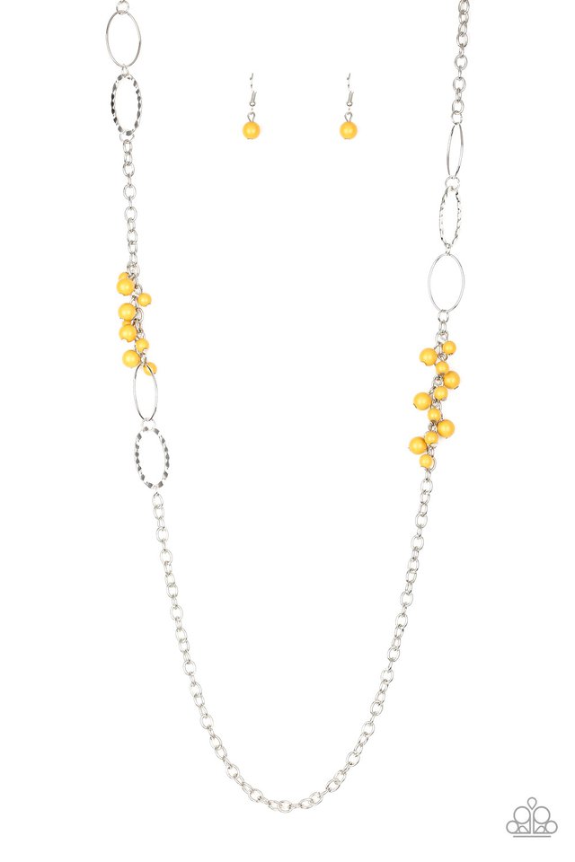 Flirty Foxtrot Necklace__Yellow