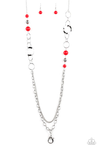 Modern Motley Lanyard Necklace__Red