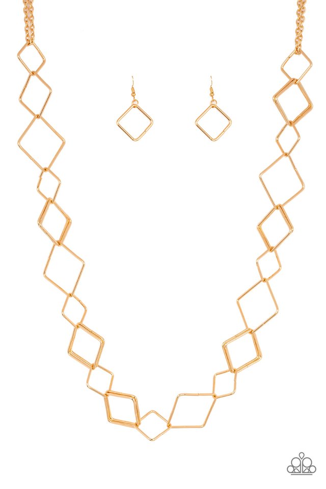 Backed Into A Corner Necklace__Gold