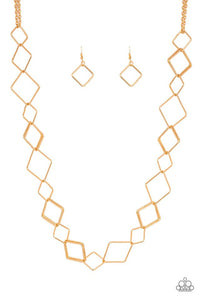 Backed Into A Corner Necklace__Gold