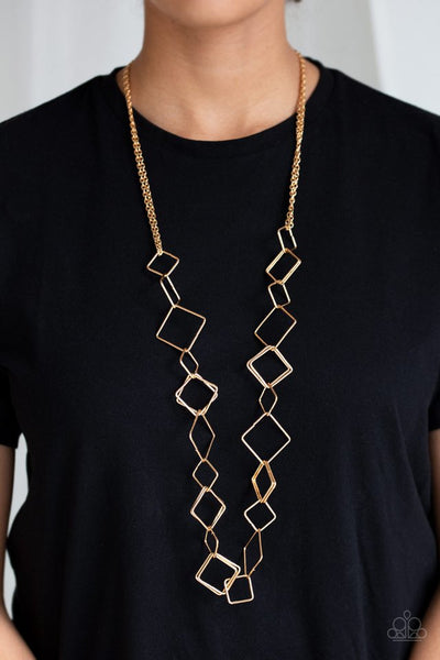 Backed Into A Corner Necklace__Gold