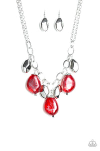 Looking Glass Glamorous Necklace__Red