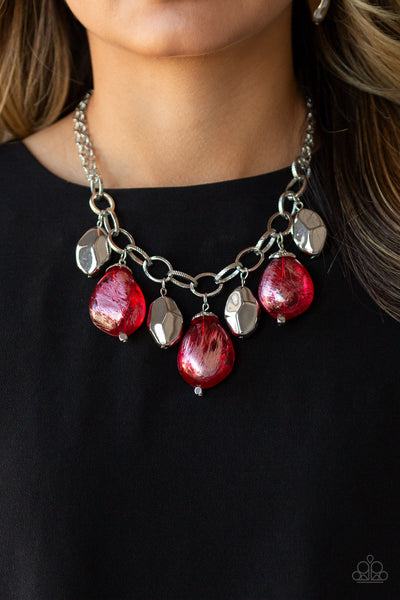 Looking Glass Glamorous Necklace__Red