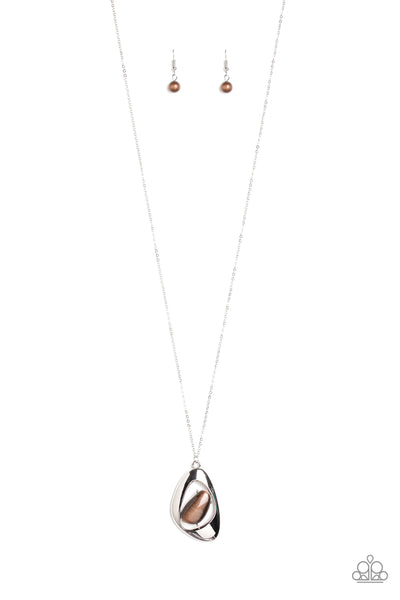 Asymmetrical Bliss Necklace__Brown